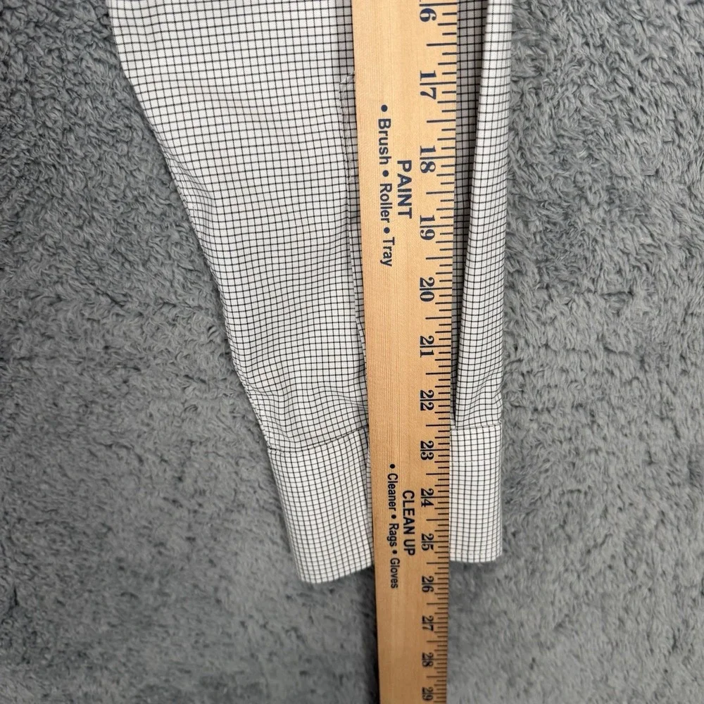 J Crew Ludlow Dress Shirt Mens 16.5/35‎ Slim Fit White Grid Check Cotton Stretch
